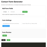 Screenshot of the Contact Form Generator interface showing easy customization options.