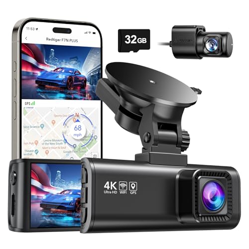 REDTIGER F7NP Dash Cam – 4K Front & Rear, GPS & WiFi!